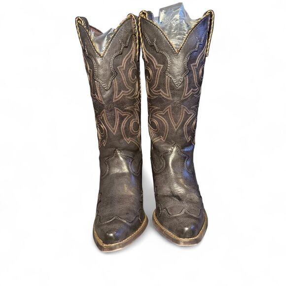 Durango Women’s 12” Western Cowboy Boots RD5514 Size 7M Grey Leather Snip Toe - Picture 3 of 6